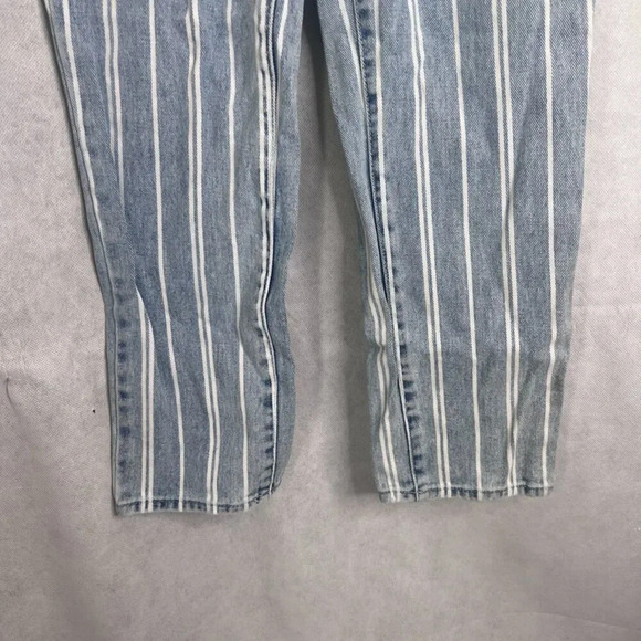 Pacsun Window Pane Striped Light Wash White Stripe Mom Jeans Size 23 Small - Picture 6 of 9